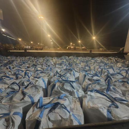 Soda ash is shipped on aboard