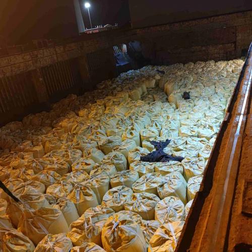 Loading on the bulk vessel in the evening 